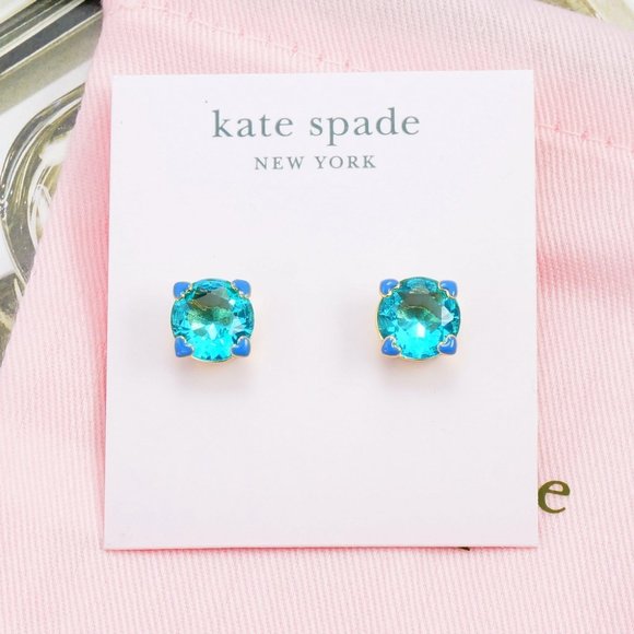 Kate Spade Light Sapphire Blue Heart Prong Earring